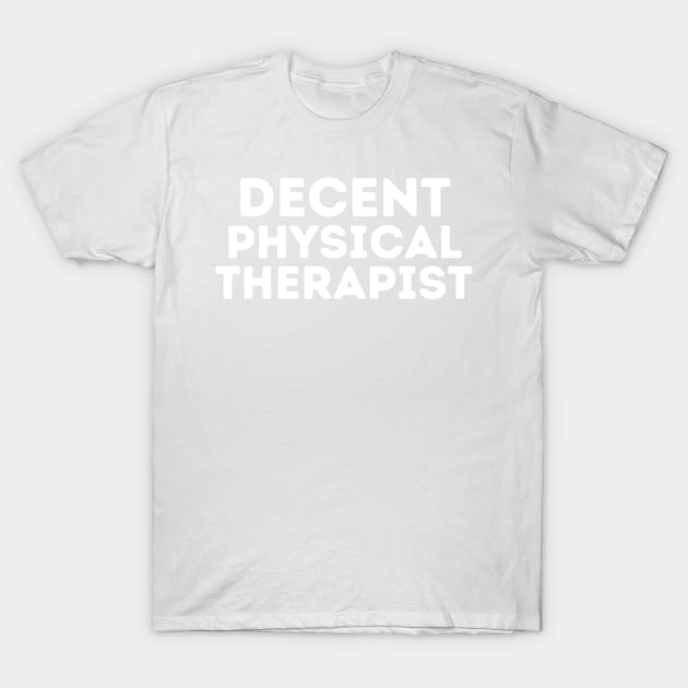 DECENT Physical Therapist | Funny Physical Therapist, Mediocre Occupation Joke T-Shirt by blueduckstuff